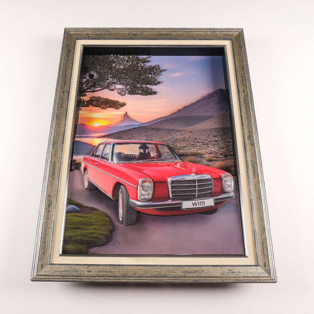 Crimson Classic W115 Mercedes-Benz Relief Wall Art