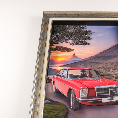 Crimson Classic W115 Mercedes-Benz Relief Wall Art